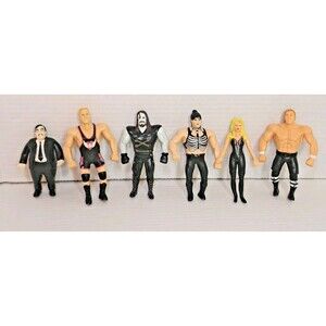 WWF Bend Ems Lot 6 Undertaker Sable Paul Bearer HHH Owen Hart Chyna WWE Figures